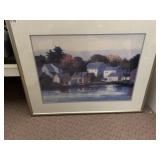 PAINTING LAKE HOUSE SCENE SIGNED BOTTOM RIGHT AS