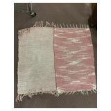 2 PINK KNOTTED THROW RUGS