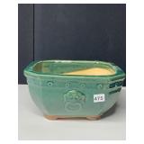 GREEN POTTERY PLANTER 6.5X13