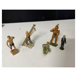 DIE CAST SKIER, INDIANS, ETC.