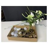 LIGHT FIXTURE PIECES, ARTIFICIAL FLOWERS