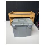 LOCKING FILE BOX AND WOODEN CRATE