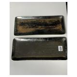 HEAVY HAMMERED NICKLE RECTANGLE PLATTERS