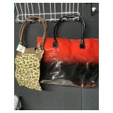 2 TONE TOTE AND THE BURG BAG ANIMAL PRINT NEW