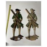 2 CAST REVOLUTIONARY SOLDIERS, ONE FADED