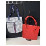 2 PURSE NEW RED AND BLUE/WHITE NOT GUCCI