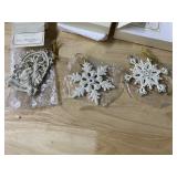 LENOX ORNAMENTS 3 O HOLY NIGHT AND 2 SNOWFLAKES