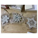 LENOX ORNAMENTS 3 SNOWFLAKE ORNAMENTS