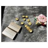 TRINKET BOX WITH BUTTONS, DECORATED MATCH BOXES