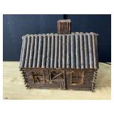 LOG CABIN HOUSE 10" H X 13" W X 8" D