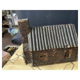 LOG CABIN HOUSE 10" H X 13" W X 8" D