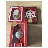 LENOX ORNAMENTS 3 INCLUDING HOLLY 2015, SNOWFLAKE