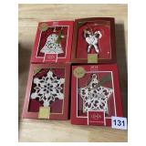 LENOX ORNAMENTS 4 W/ CANDY CANES, BELL, 2