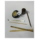 THERMOMETER, FISHER AND SON FOLDING RULER,