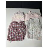 4 NIGHTGOWNS, RED PLAIN NEEDS RUFFLE REATTACHED,