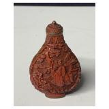 CINNABAR SNUFF BOTTLE CHINESE