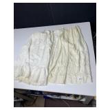 CREAM COLORED ANTIQUE SLIPS, ONE WITH EYELET AND