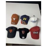 6 BASEBALL HATS, LIKE NEW, INCLUDING TEXANS AND
