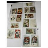 22 VINTAGE POST CARDS INCL. CHRISTMAS
