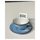 GERMANY ENAMEL CUP AND SAUCER
