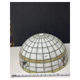 16" ROUND LEADED GLASS LAMP SHADE