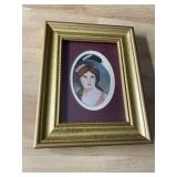 FRAMED PORCELAIN PAINTING 10" X 7.5"