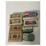 VINTAGE ASPRIN, COUGH DROP, RAZOR BOXES