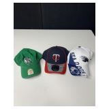 3 NEW BASEBALL HATS INCLUDING SEA DOGS, TWINS AND