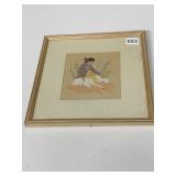 NAVAHO GIRL WITH SHEEP, BEGAY 11.5 X 10.5