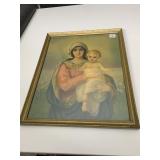 VIRGIN MARY &  CHILD PRINT 21.5" H X 17.5" W