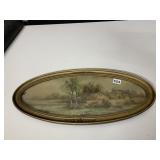 FRAMED PRINT HOUSE & BARN 10" H X 22" W