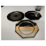 SILVER PLATE TRAYS STRACHAN AUSTRIA, VASE WITH