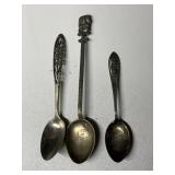 3 STERLING SILVER SPOONS CEYLON, COLORADO AND