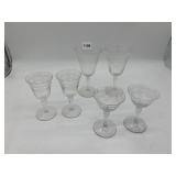 11 VINTAGE ETCHED WINE GLASSES