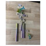 GLASS MINI WINDCHIME DOLPHINS, ONE PART NOT