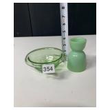 HAZEL ATLAS URANIUM GLASS SMALL MIXING BOWL,