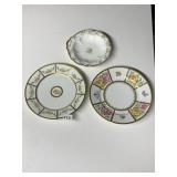 2 SAXE DINNER PLATES, ONE WITH REPAIR, LIMOGES