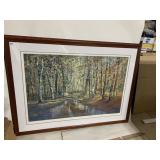 PRINT WOODS SCENE 182/375, SIGNED BOTTOM RIGHT,