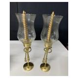 BRASS CANDLE STICK HOLDERS 15" H
