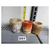 3 CARMEL GLASS TOOTHPICK HOLDERS
