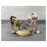 RANGER JOE RANCH MUG , CRYSTAL NECKLACE, CARVED