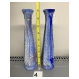 2 VINTAGE IMPERIAL GLASS COBALT WHITE AND BROWN