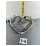 LE SMITH VINTAGE SLIDE GLASS HEART SHAPED DISH