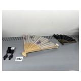 FOLDING FANS AND EARRINGS