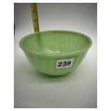 7" GREEN GLASS SWIRL BOWL