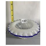 FENTON BLUE RIDGE OPALESCENT ART GLASS BOWL WITH