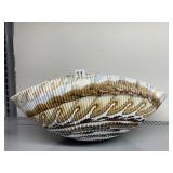 OUTSTANDING MURANO GLASS PLEATED BOWL 7" H X 17"
