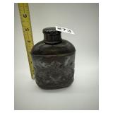 SILVER PLATE COMPLIMENTS OF MAX KLEIN FLASK