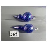 2 BLOWN GLASS ORNAMENTS