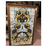 STAINED GLASS WINDOW 37" H X 23"W